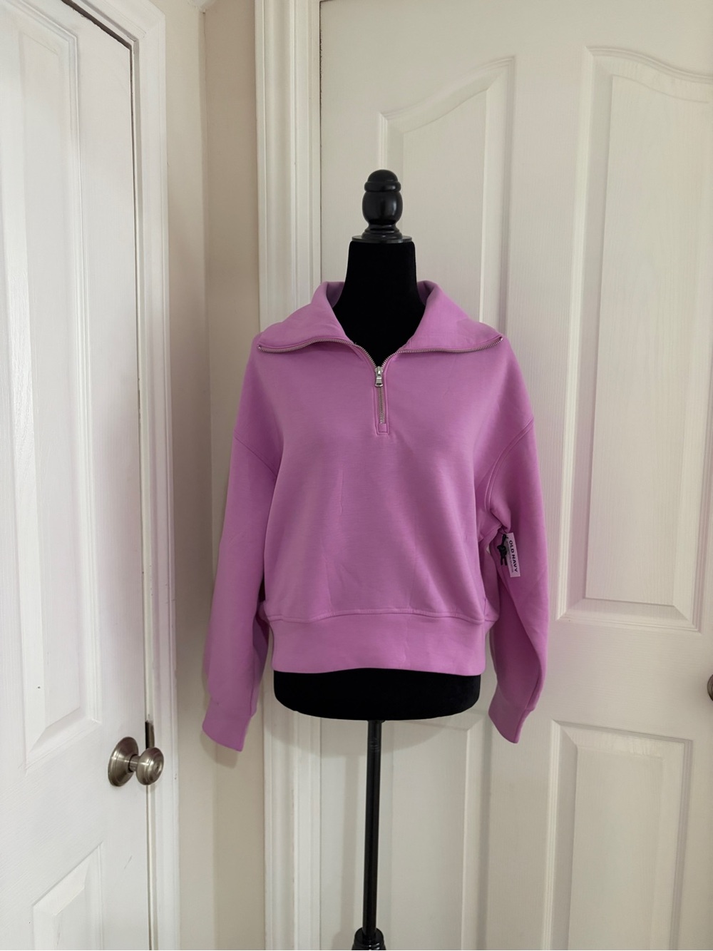 Old Navy Lilac Half-Zip Pullover Sweatshirt with pockets